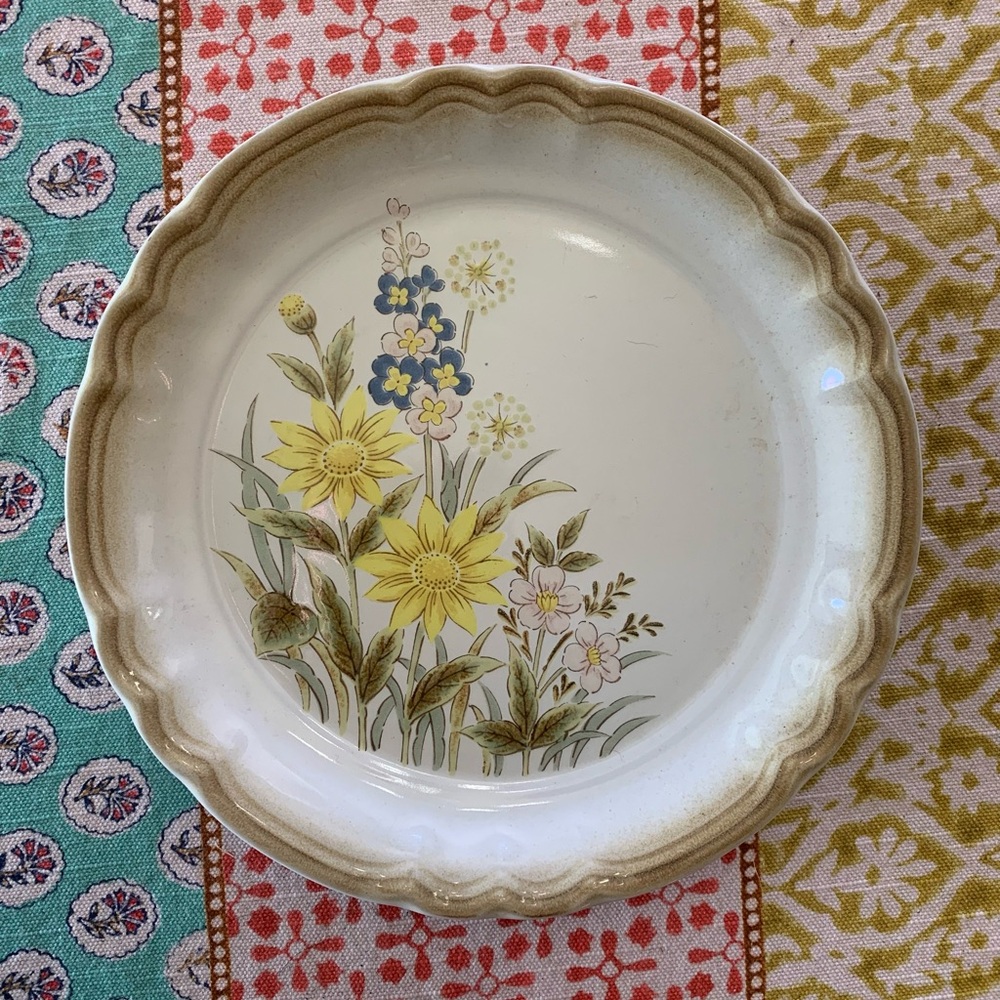 Vintage Mikasa Manor House Harden Floral Stoneware Salad Plate